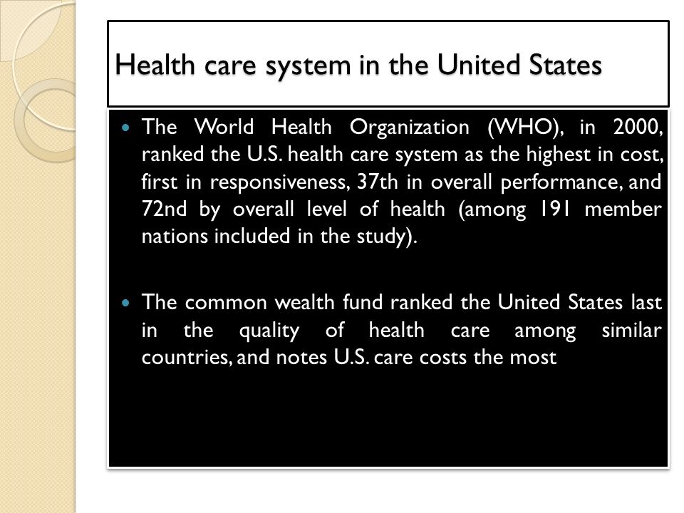 Comparisons of Health Care Systems in the United States, Germany and Canada